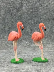 Твердый ПВХ Рисунок моделирование модели Фламинго Животные Товары для птиц сцены однотонная модель детские игрушки 2 шт./компл