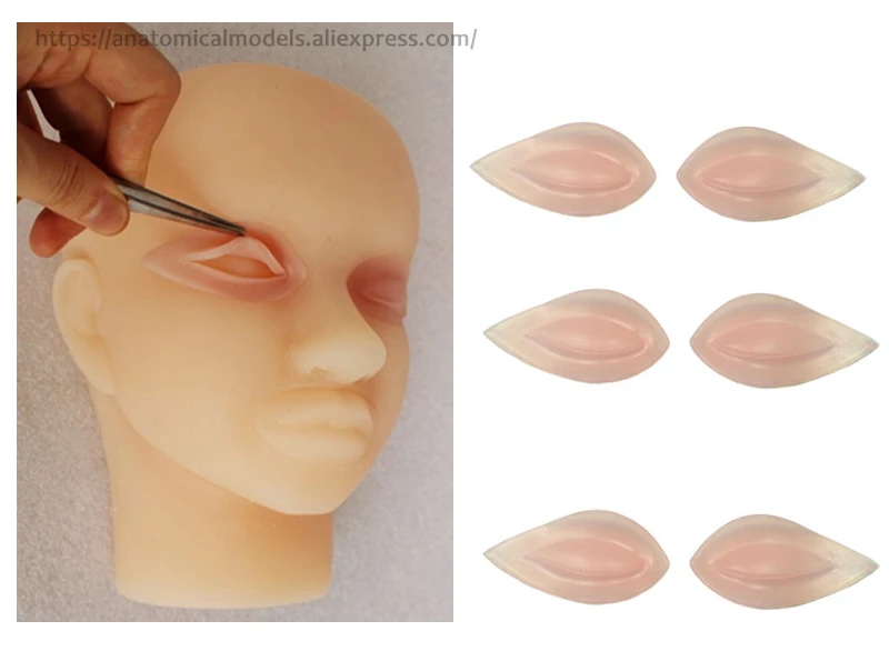 

No.52104, Replacement Eyelids, for No.52102, 1 pair, Silicone Eyelid Suture Model