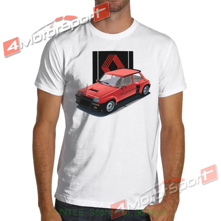 Brand Cotton Men Clothing Male Slim Fit T Shirt Renault 5 Turbo Retro Rally Racer T-shirt Wrc