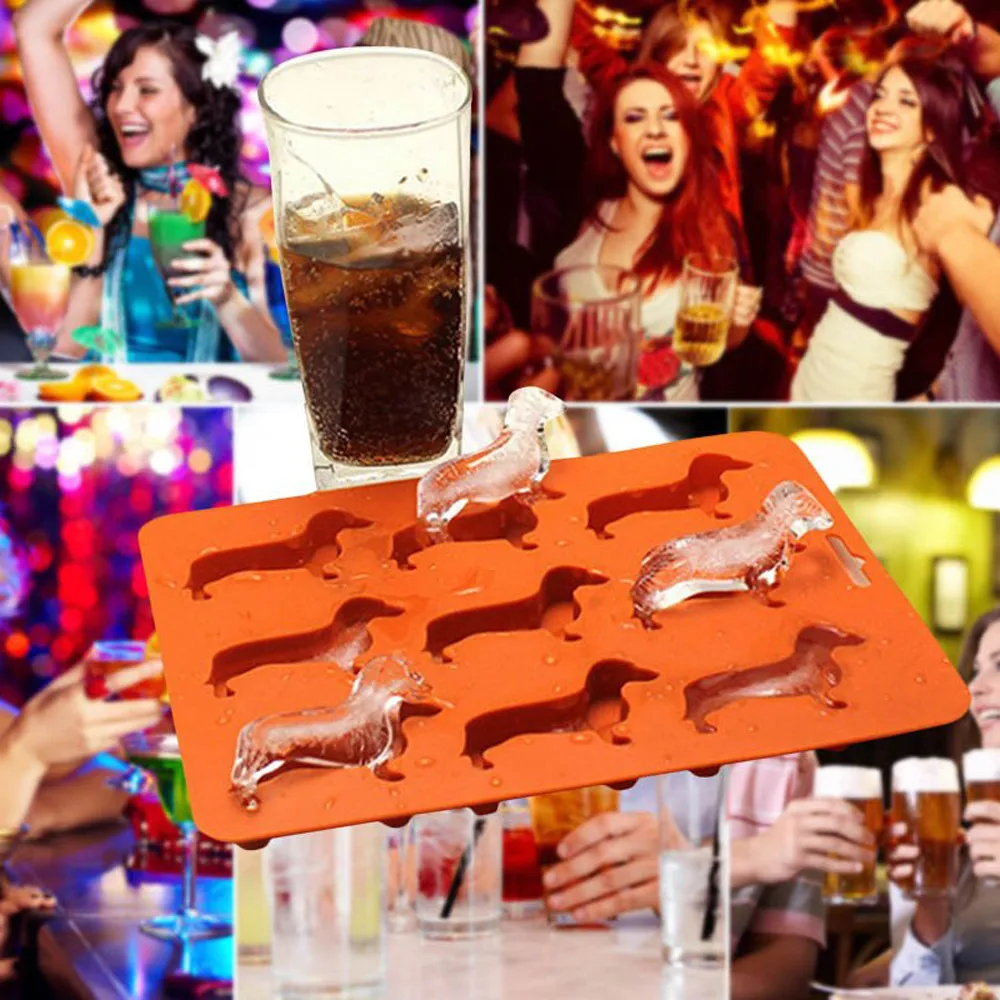 

1/2pcs Funny Dachshund Ice Cube Tray Pudding Mold 3D Silicone Dog Shape Mold Candy Making Gelatin Setting Kitchen Accessories