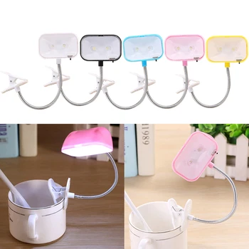 

LED Reading Light Lamp Portable Flexible Mini Clip On Book Light Desk Light Bright White/Blue/Black/Pink/Yellow Booklight