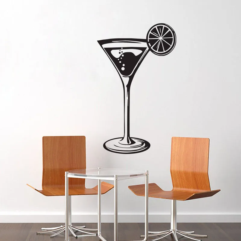 Wine Glass Wall Stickers For Kitchen Waterproof Lounge House Decoration
