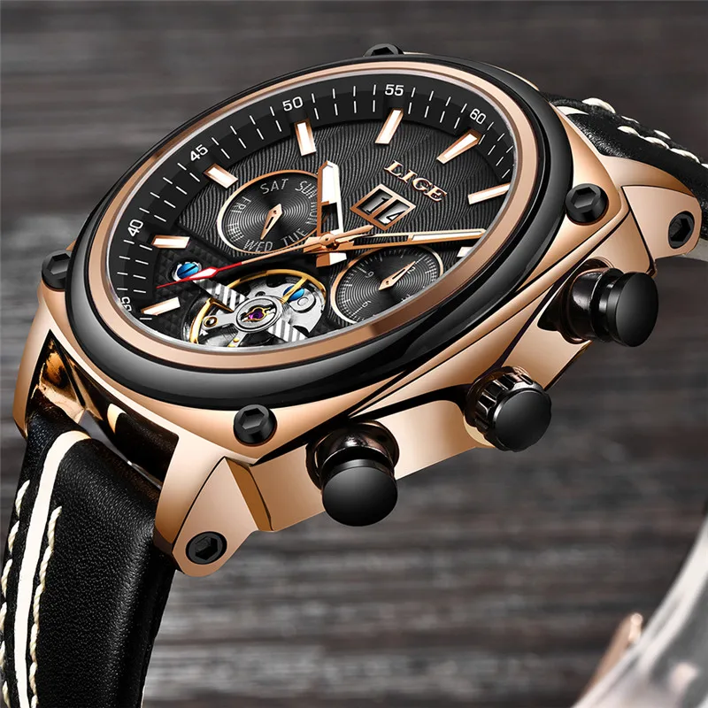 ييج الرجال ووتش توربيون الأزياء الفاخرة الرياضة الميكانيكية ووتش الكلاسيكية الرجال التلقائي الميكانيكية المعصم الساعات Reloj هومبر 2019