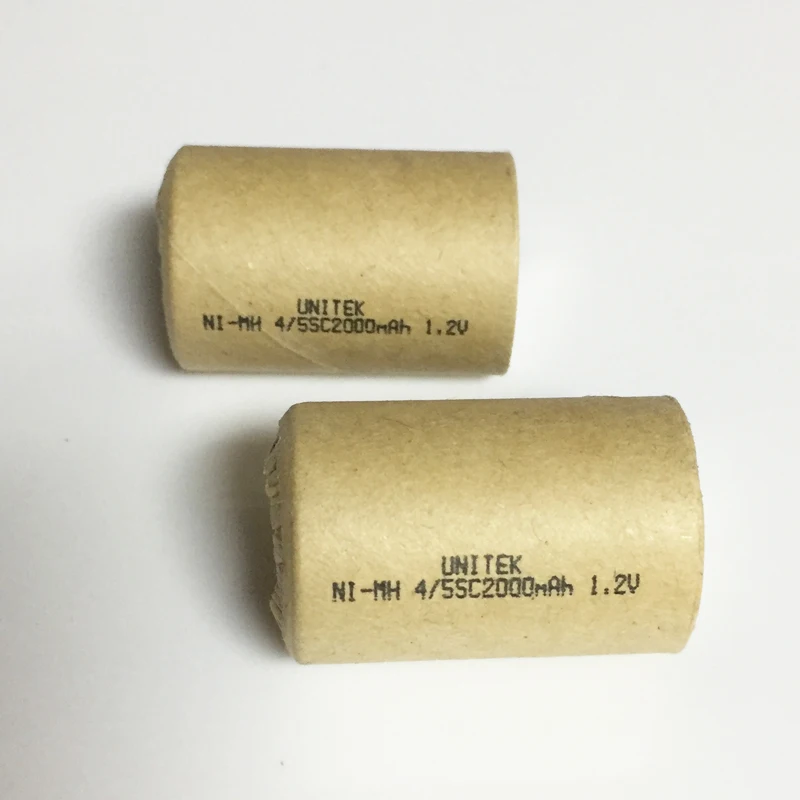 

10 12 16PCS Sub C 4/5SC 1.2V rechargeable battery 2000mah 4/5 SC ni-mh nimh cell with welding pins tab for electric drill