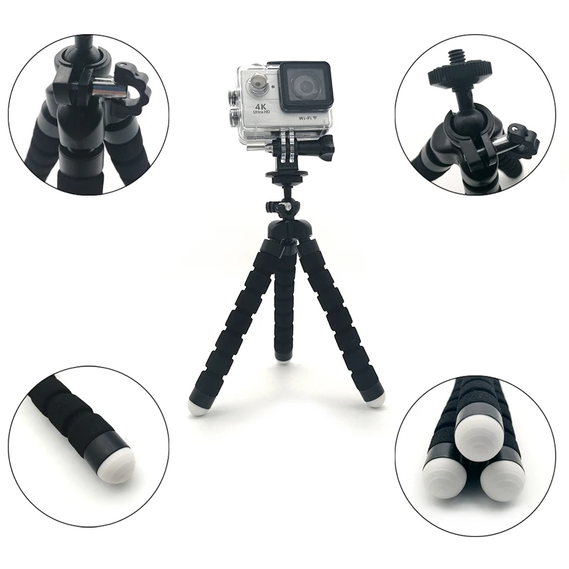 

tripod for camera and phone Mini universal Flexible Leg Mini Tripod sport camera accessories for xiaomi yi