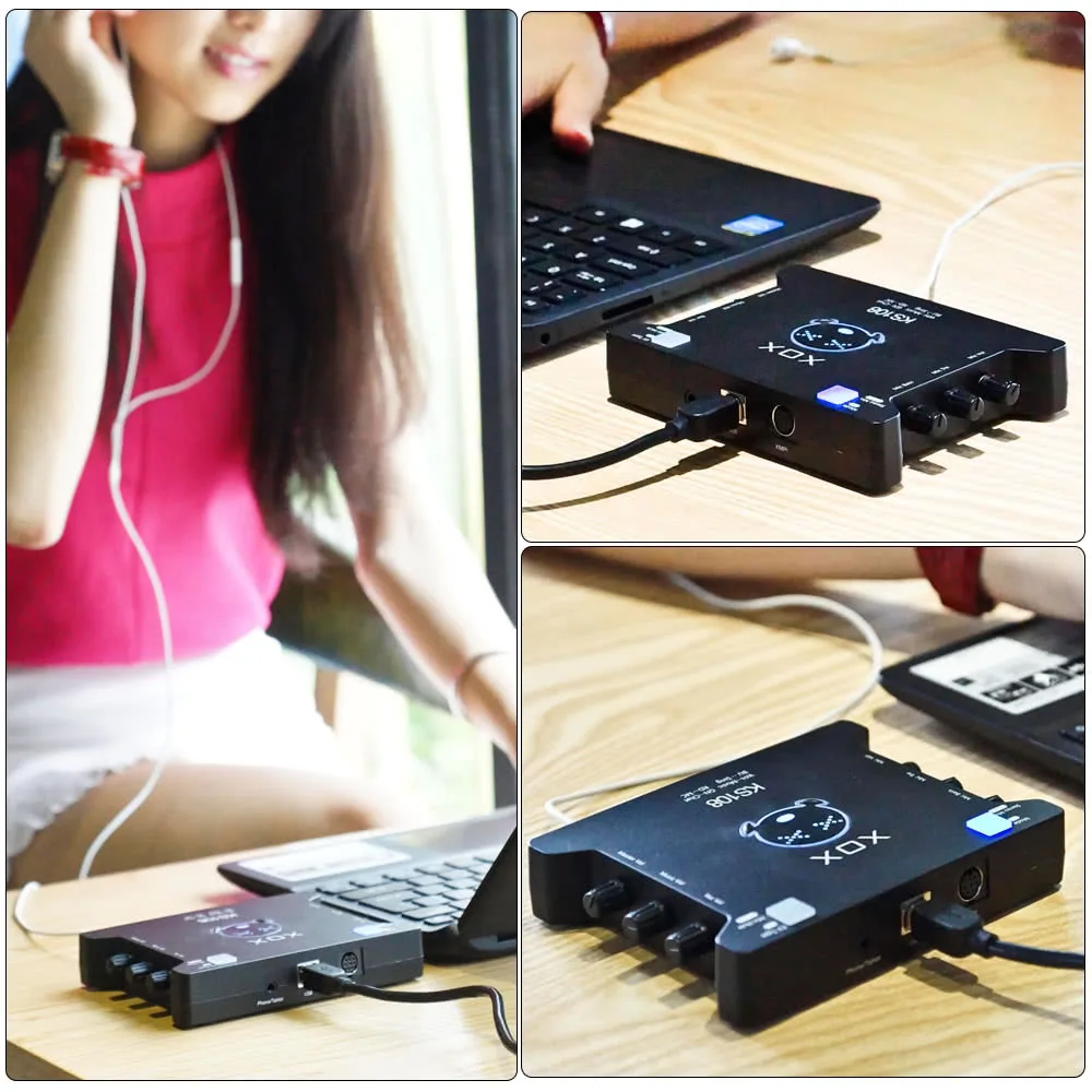 Мини Внешний USB звуковая карта интерфейс микрофона для ПК компьютера ноутбука