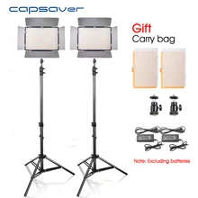 Capsaver LED Video Light 2 em 1 Kit de Câmera Fotográfica levou Painel de Luz de estúdio Iluminação Fotografia Lâmpada com Tripé CRI 90 TL-600S