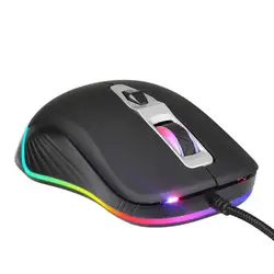 VOBERRY G827 USB эргономичная игровая мышь RGB 6 подсветка Макросъемка Кнопка черная игровая машина