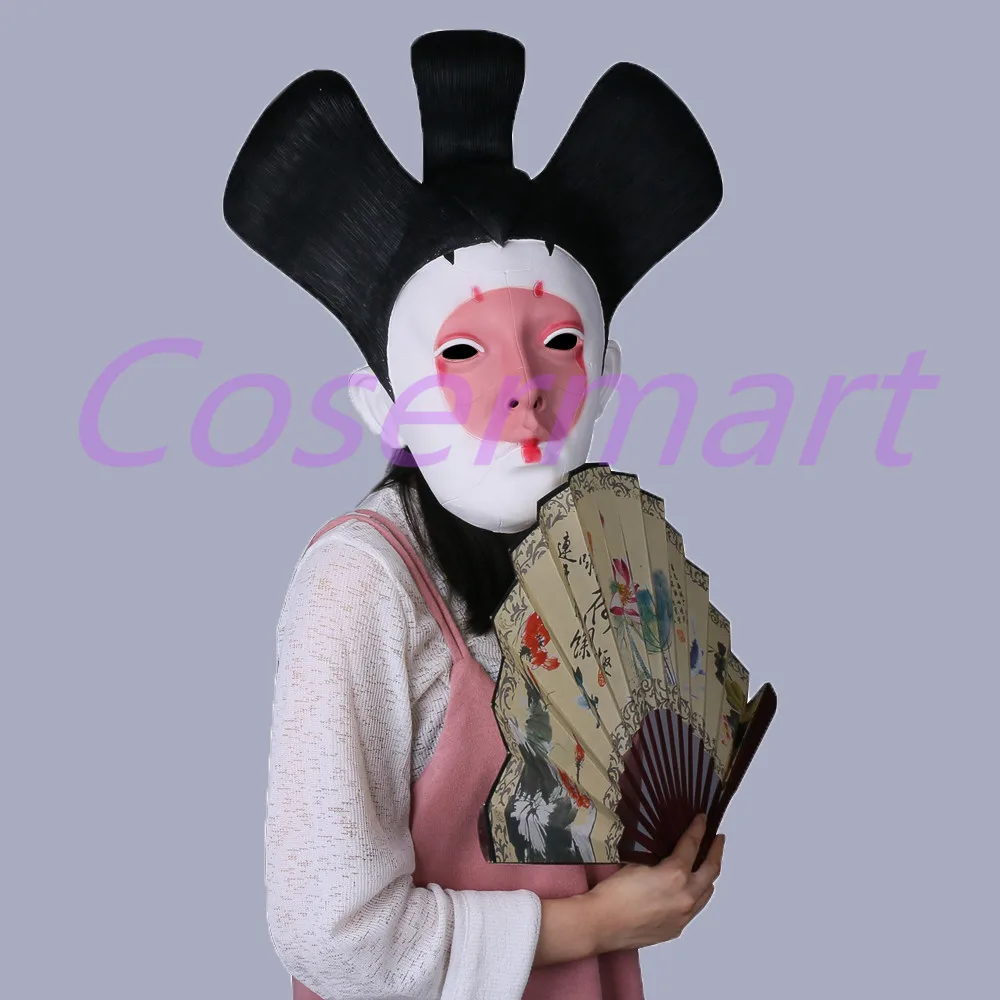 Cos 2017 Movie Ghost in the Shell Masks Geisha Robot Mask Latex New Halloween Party Prop (2)
