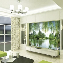 Пользовательские 3D принт Ткань и текстильные обои для стен фрески матовый шелк для жизни Постельные принадлежности комната пейзаж Горный цветок хорошее