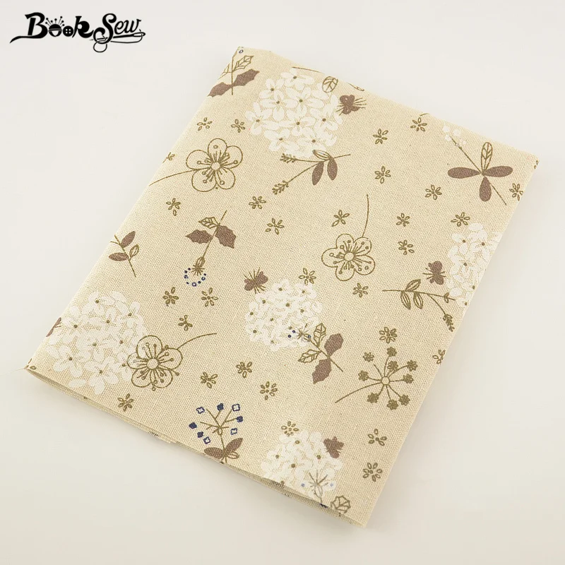Booksew Home Textile Cotton Linen Fabric Flower Design Sewing Material Tablecloth Pillow Bag Curtain Cushion Zakka Tissu CM|design textil|textiles