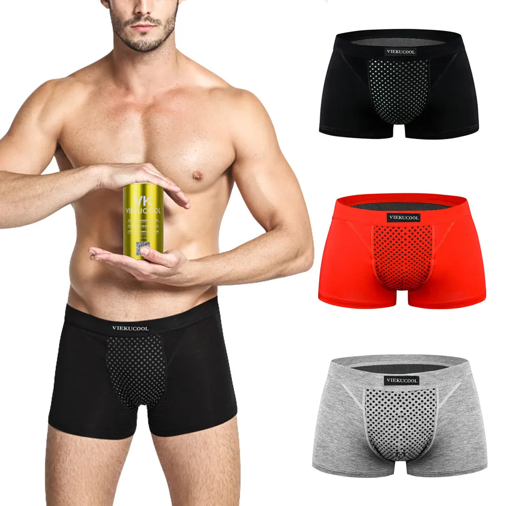 

Men Underwear Tourmaline Health Guard breathable Underpants Modal Solid Color Casual Sports Briefs High quality