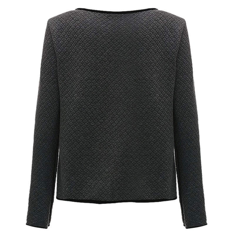 2018 جديد الخريف بالاضافة الى حجم جيوب سترة جاكيتات طويلة الأكمام ياقات المفتوحة غرزة منقوشة معطف قصير جاكيتات أنيقة