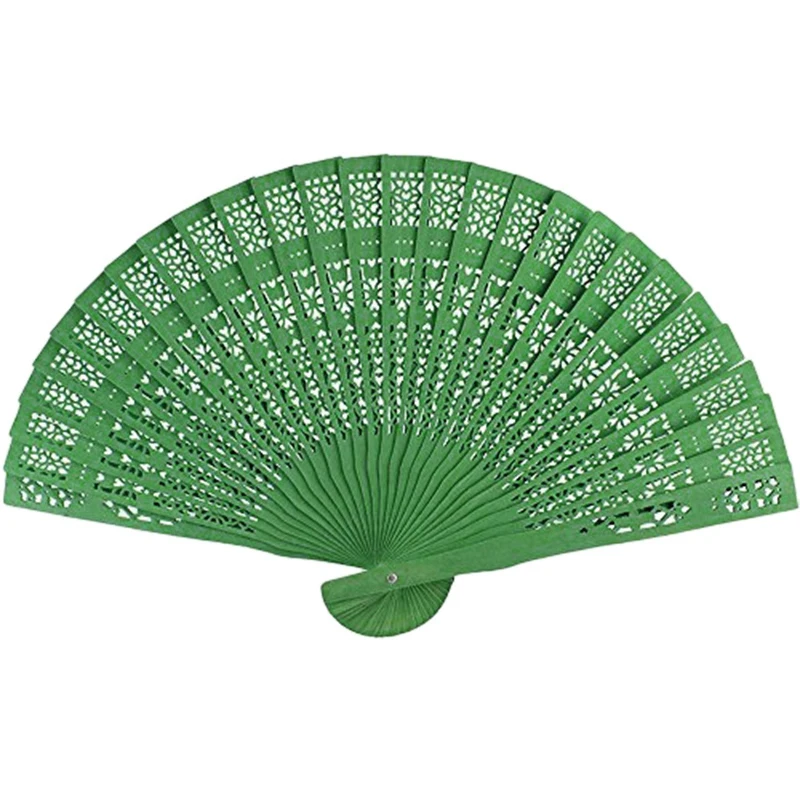 cheap Hot Sale 8 Inch Chinese Japanese Folding Fan Original Wooden Hand Flower Bamboo Pocket Fan For Home Decor Party Decoration