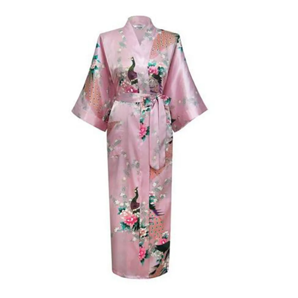 2017 Sexy Japanese Flower Kimono Dress Gown Lingerie Bathrobe Long