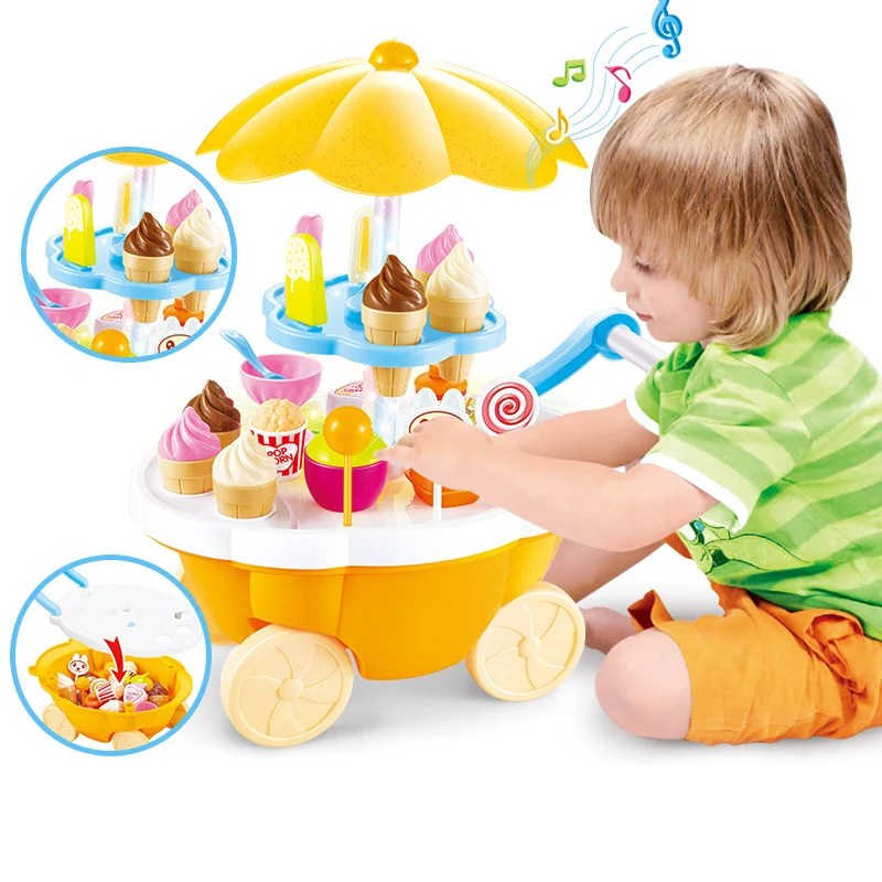 

Safe ABS icecream ice stand Plastic Kitchen Food birthday Cutting Kids Pretend Play Educational girl