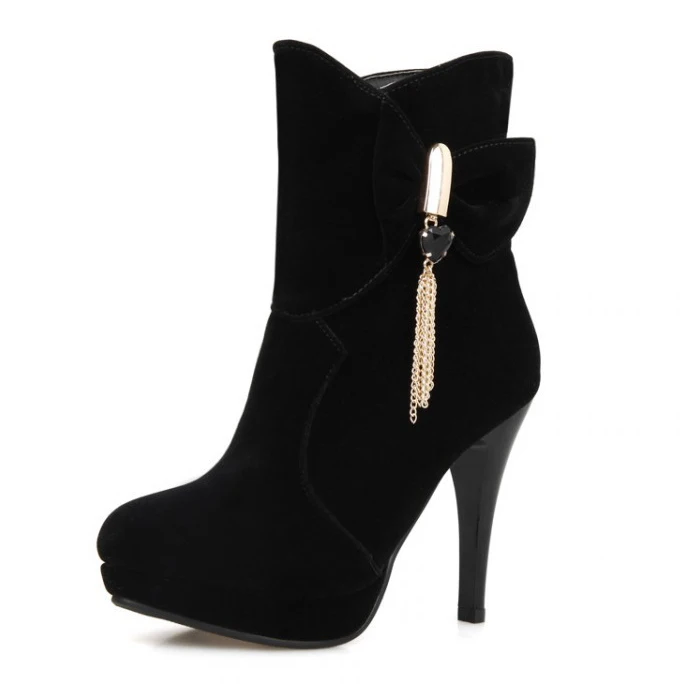 

Red / black Free Shipping 2017 Autumn / winter Fashion Women's Ankle boots Thin Heels New Sexy Martin boots for women
