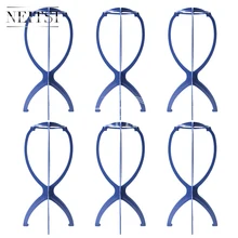 Neitsi Подставка под парик аксессуары для волос/инструменты манекен голова Подставка для парика синий цвет 6 шт./партия