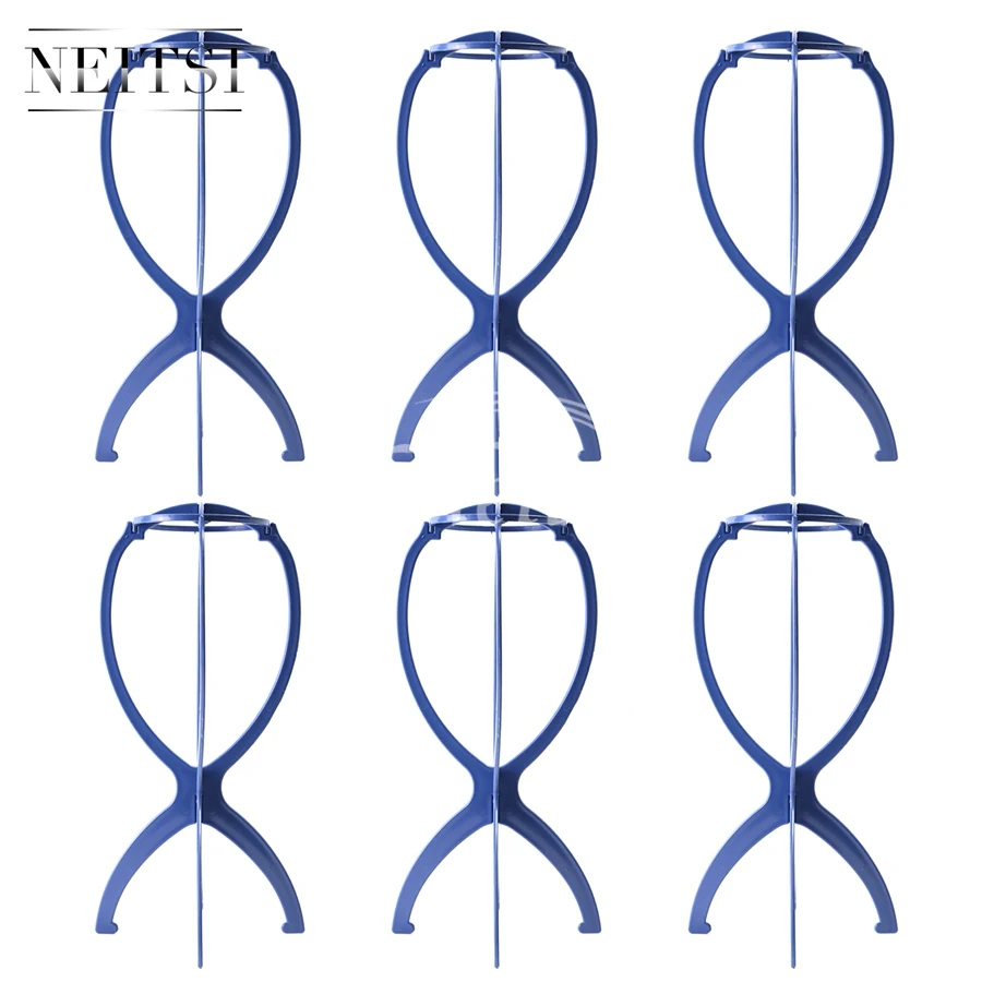 

Neitsi Wig Head Stand Hair Accessories/Tools Mannequin Head Stand Wig Holder Blue Color 6pcs/lot