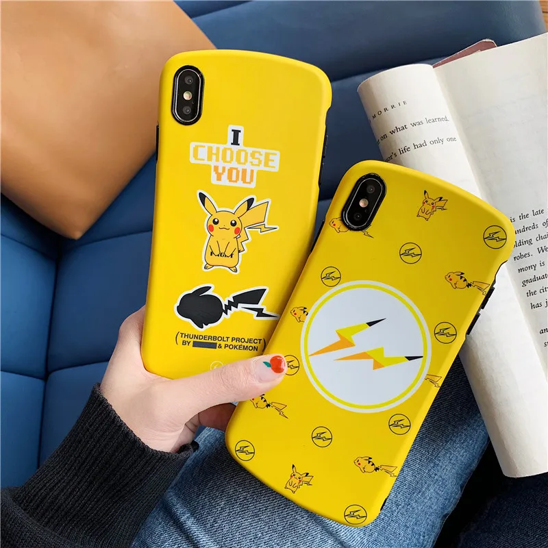 

Hiroshi Fujiwara Fragment Design Thunderbolt Project Pokemon Pikachu Phone Case For Iphone 7 8 Plus X XR XS MAX Protective Cover