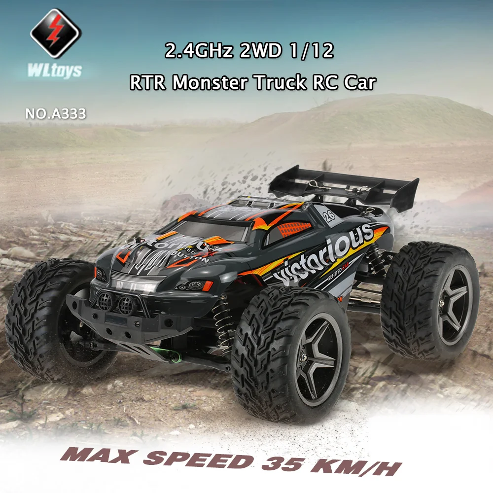 WLtoys A333 2,4 ГГц 2WD 1/12 35 км/ч Матовый Электрический RTR Monster пульт дистанционного управления автомобиля