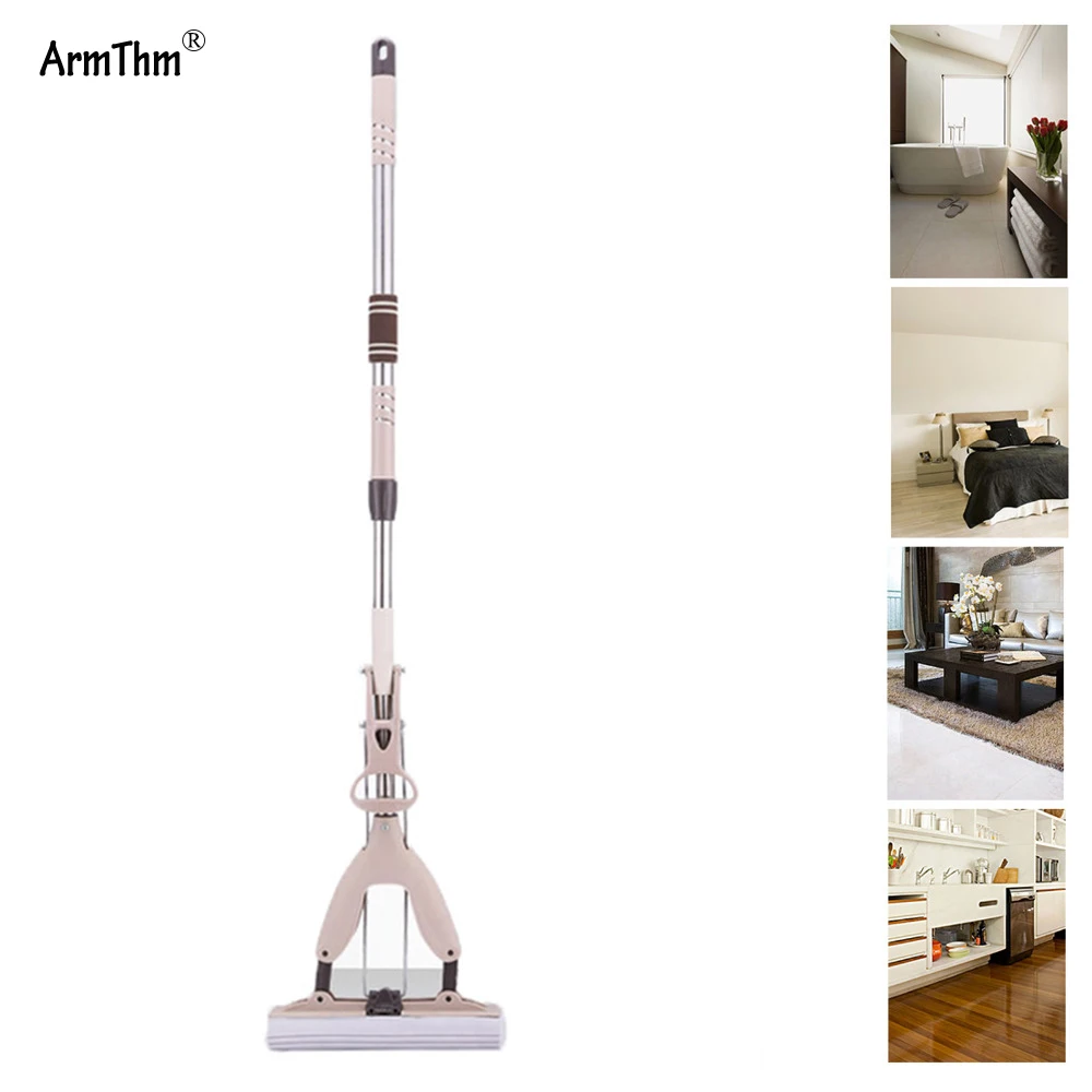 Швабра с телескопической ручкой для уборки пола Абсорбирующая губка домашнего