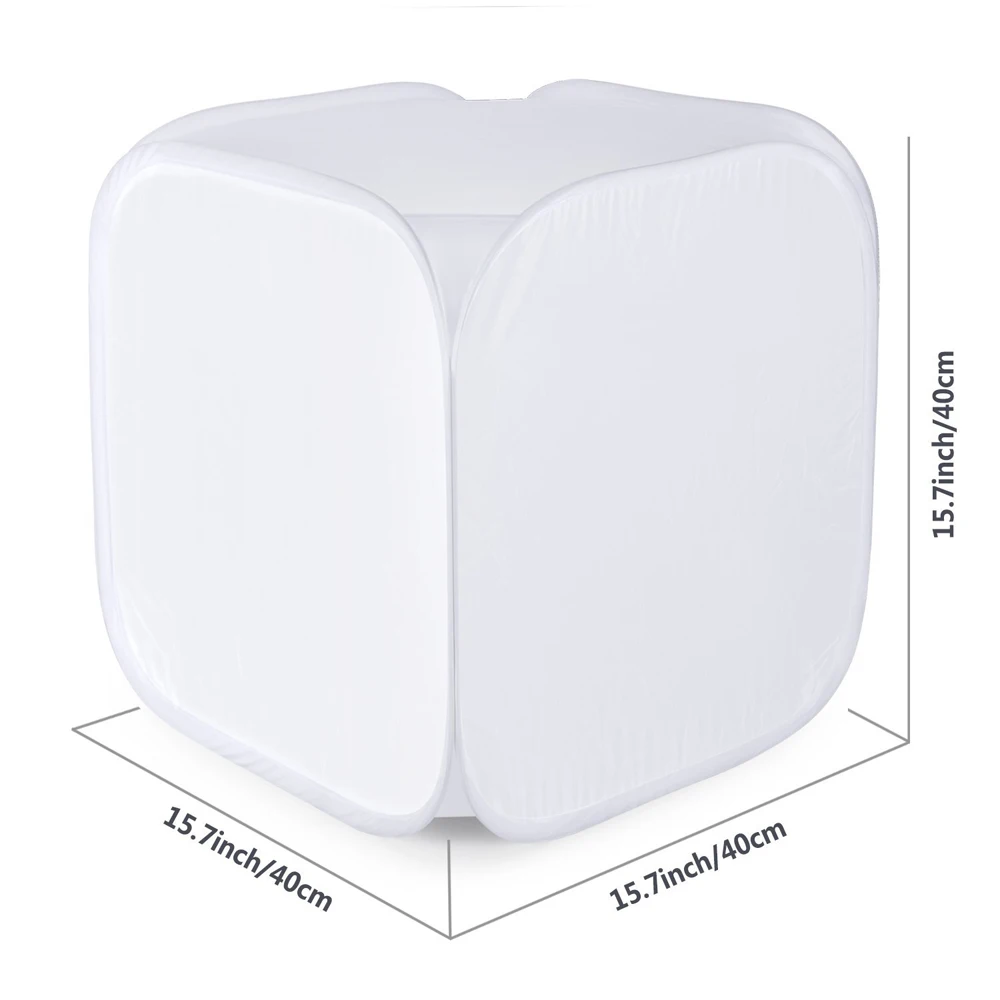 16x16 inch/40x40 cm Photo Studio Shooting Tent Light Diffusion Soft Box Kit with 4 Colors Backdrops for Photography