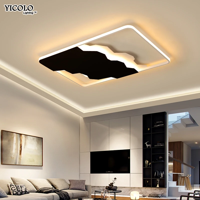 

Dimmable led Ceiling Lights Ceiling lamp for foyer Living room Bedroom Kitchen Black and White hill shape Ceiling Lamp 110V 220V