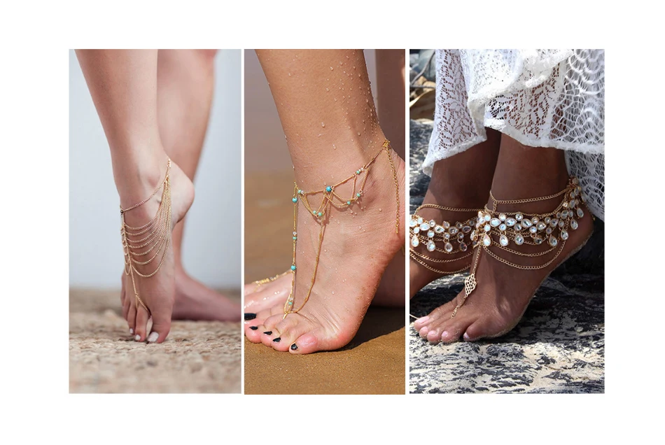 Богемский камень бисером ножные браслеты ювелирные изделия для женщин ручной работы бренд кисточка золотого цвета ножной браслет девушка индия