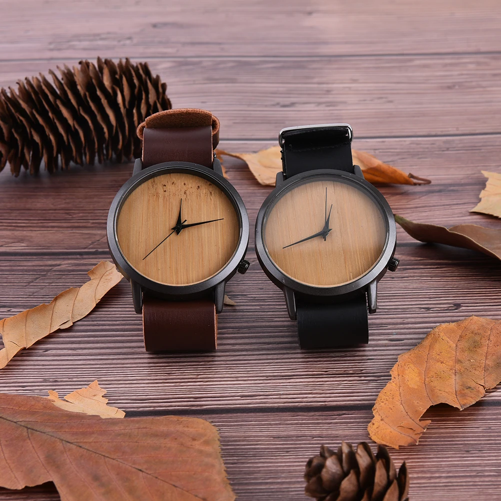 Деревянные часы кварцевые часы Для мужчин Bamboo современные наручные часы