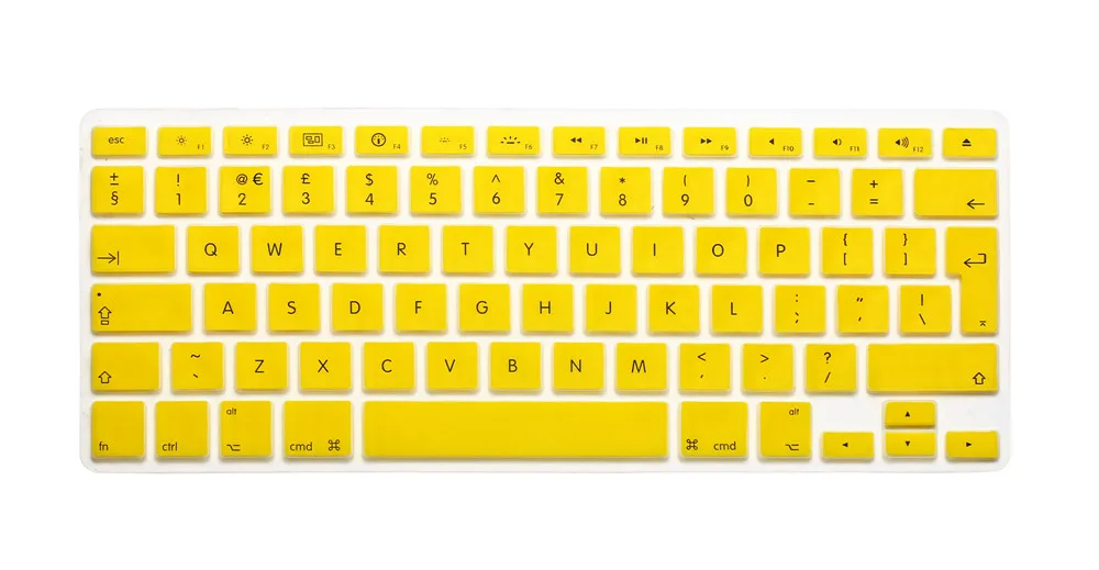 Покрытие для клавиатуры для ноутбука macbook британскую версию, для macbook 13,3 pro(версия ЕС Клавиатура Защитная крышка Macbookair 13 Pro 13 15 retina - Цвет: Цвет: желтый