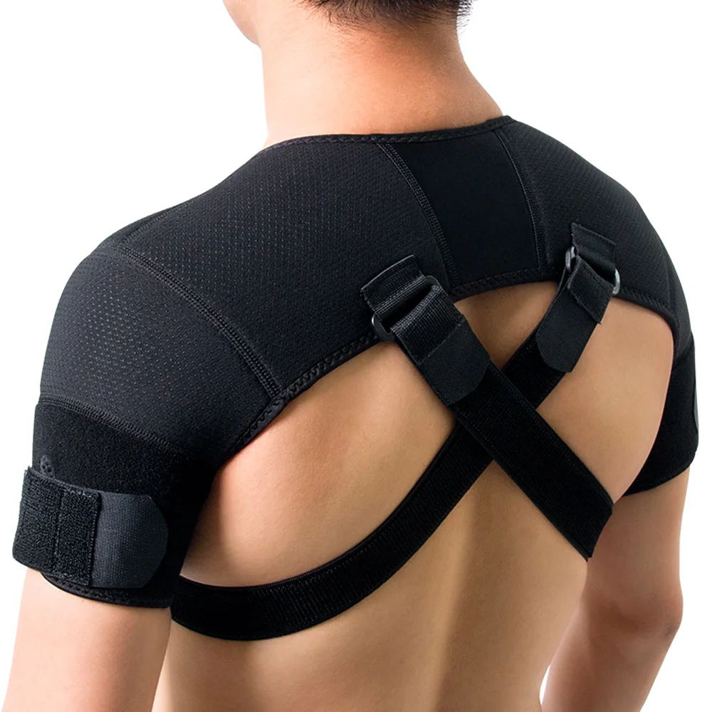 Kuangmi 7k-foam Double Shoulder Brace Adjustable Sports Shoulder Support  Belt Back Pain Relief Double Bandage Cross Compression - Back Support -  AliExpress