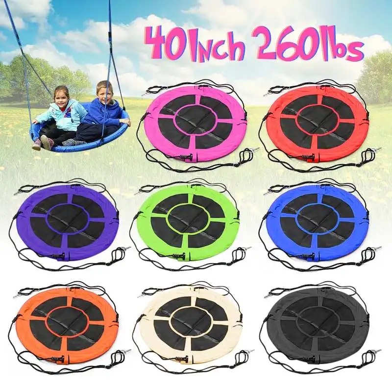 

100cm/40'' 8 Colors Baby Toy Swing Big Children Kids Large Seat Round Capacity Tree Swing Chair Outdoor Yard Play Equipment