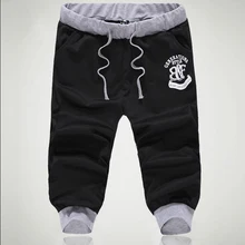 Новинка, летние укороченные штаны с эластичной резинкой на талии, хип-хоп, уличные джоггеры, Мужские штаны, повседневные капри длиной до икры, шаровары