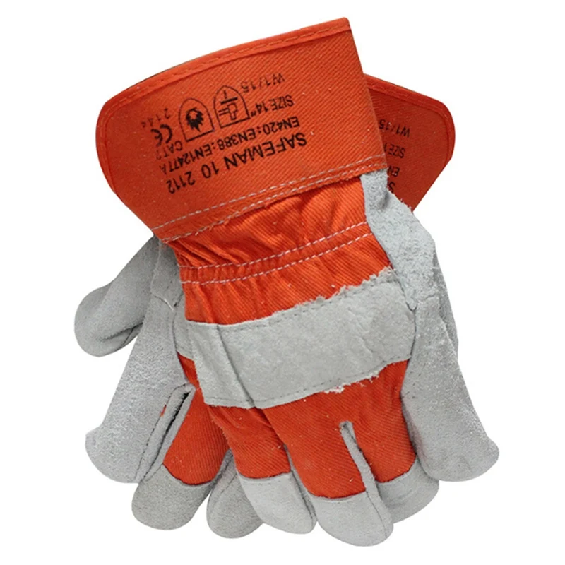 

Work Gloves Cowhide Leather Men Working Welding Gloves Safety Protective Garden Sports MOTO Wear-resisting Gloves