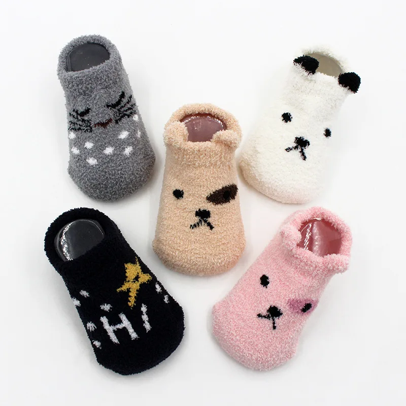 2018 New Autumn Winter Baby Socks Anti Slip Thicken Coral Velvet Baby Boy Girl Socks Warm Newborn Socks Baby Stuff