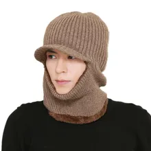 Балаклава маска для лица зимние шапки для мужчин и женщин вязаная шапка Шея теплая шапка s Зимние головные уборы для мужчин и женщин шапочка мех теплый