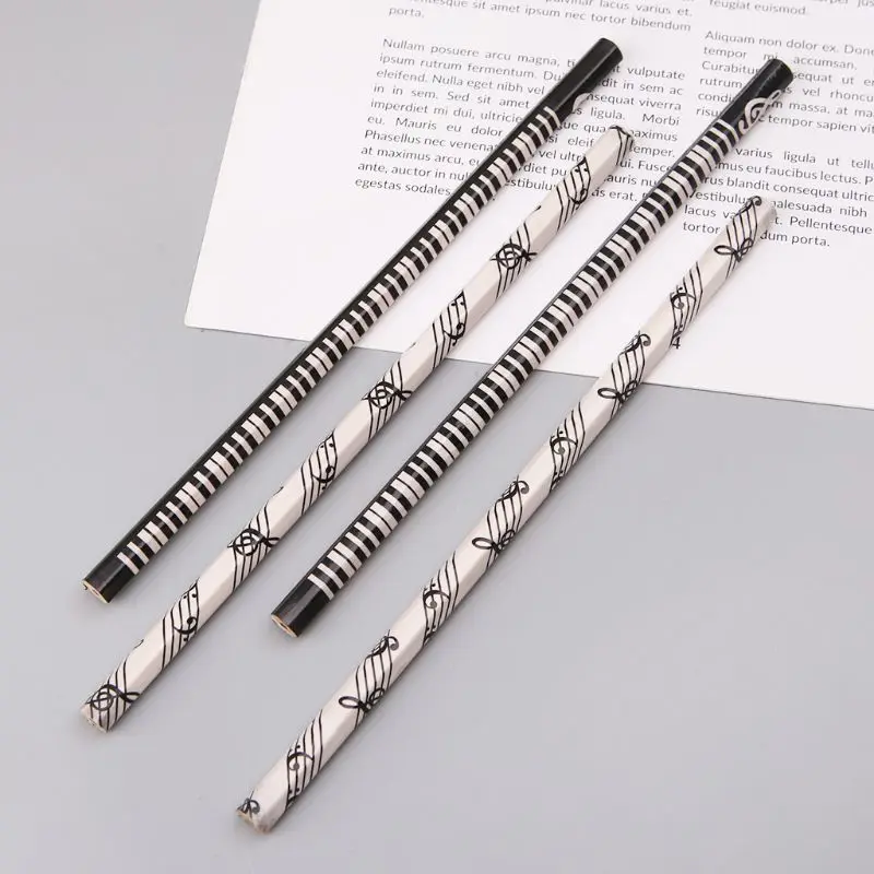 

4pcs/bag HB Pencil Musical Note Pencil Standard Pencil Music Stationery Piano Notes School Student Gift