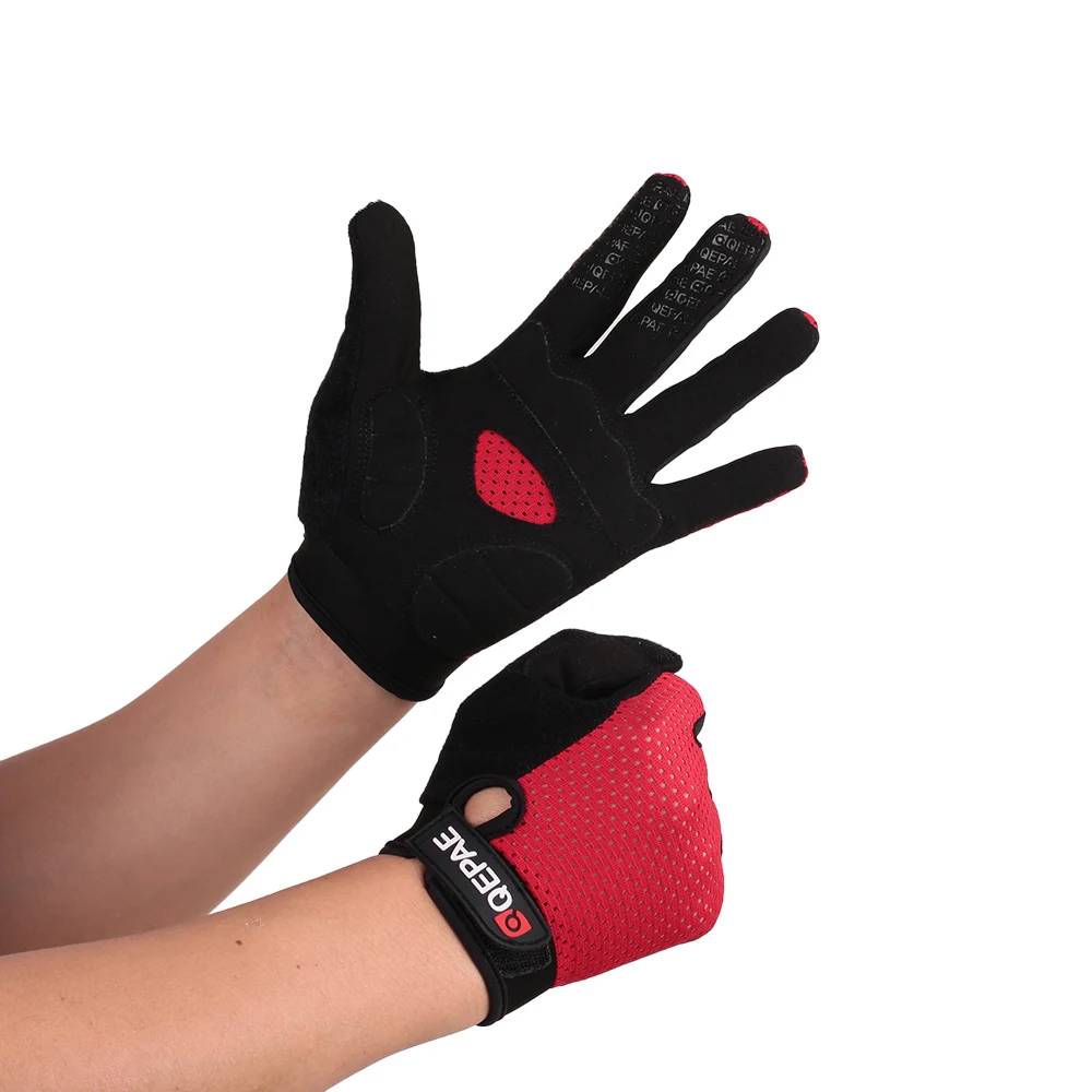 S XXL Men Cycling Gloves Mesh Bicycle Riding Full Finger Gloves Outdoor Sport Shock Absorbent