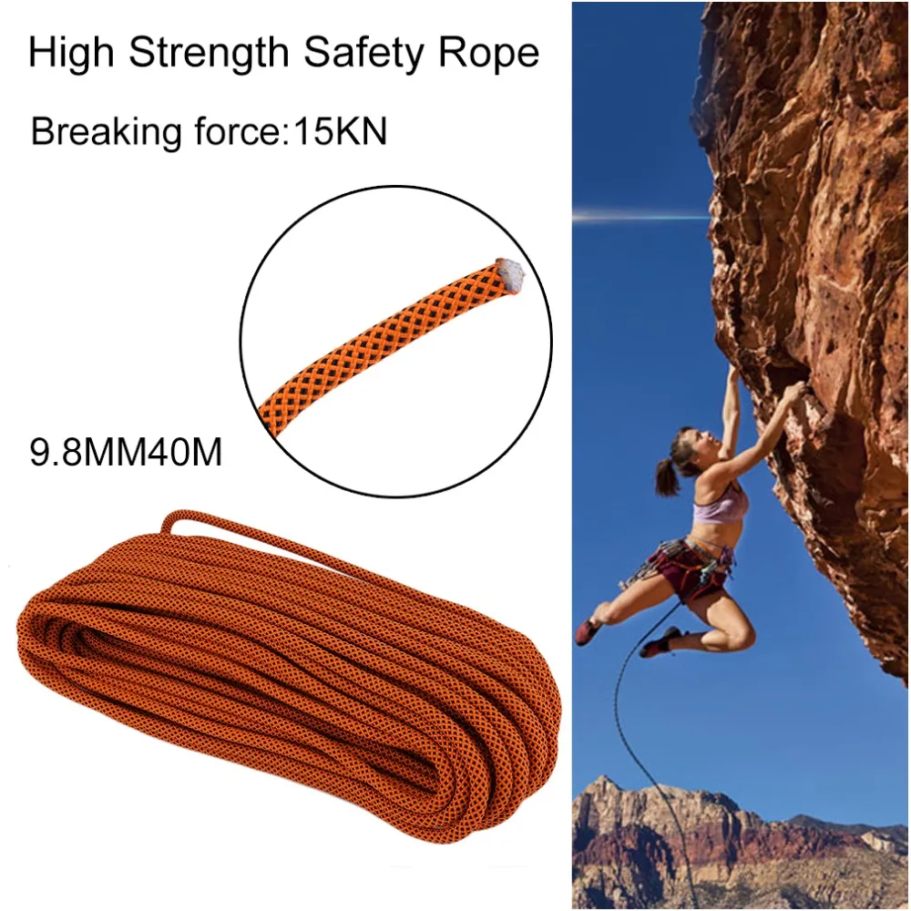Professional 9.8MM Diameter 40M Outdoor Rock Climbing Rop Safety Rope