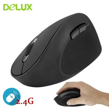 

Delux M618SE Vertical Wireless Mouse Ergonomic Gaming Mause 1600 DPI Optical USB 6D Laptop PC Desktop Office Mice Computer mouse