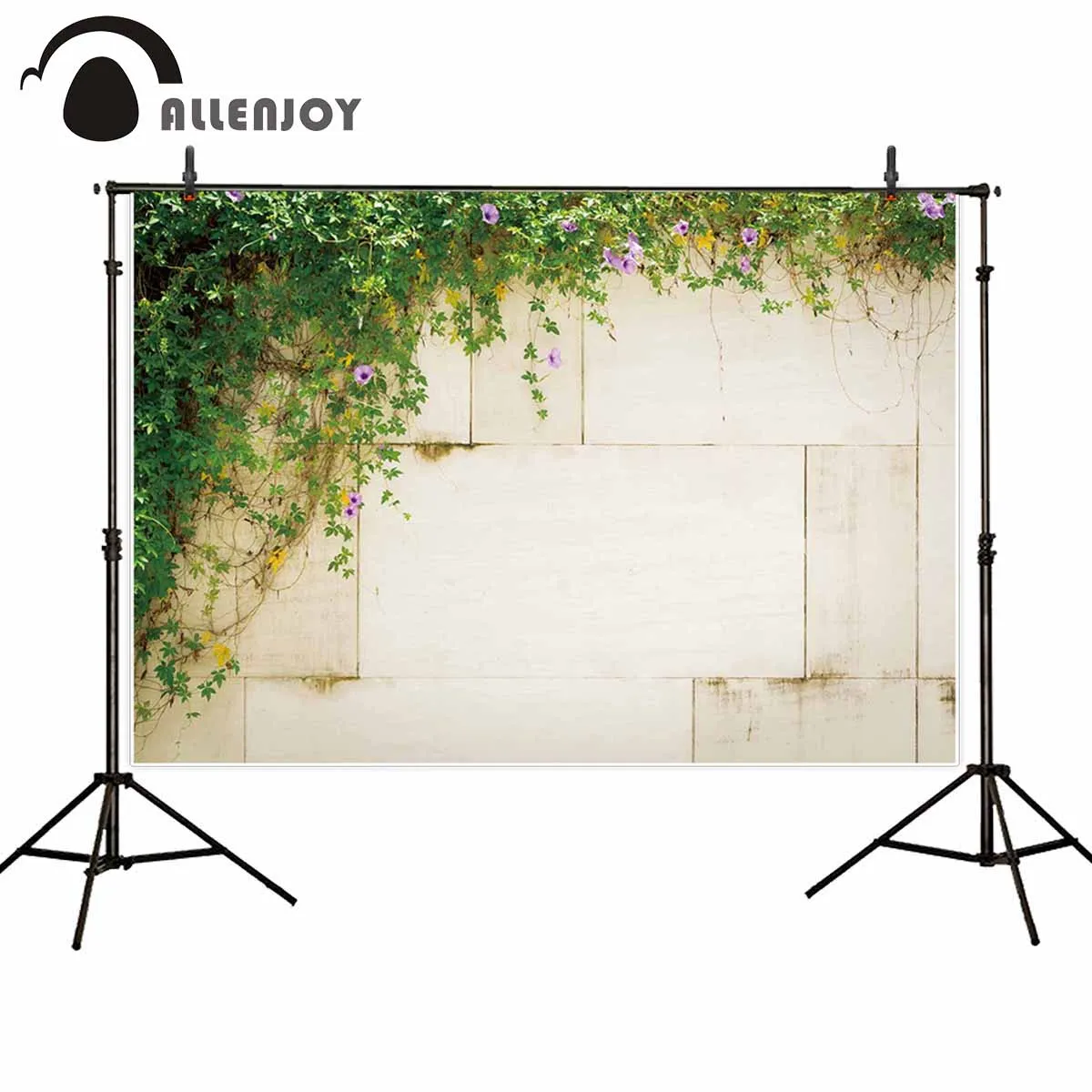 Allenjoy фоны для фотостудии сад зеленые криперы бежевая плитка кирпичная стена