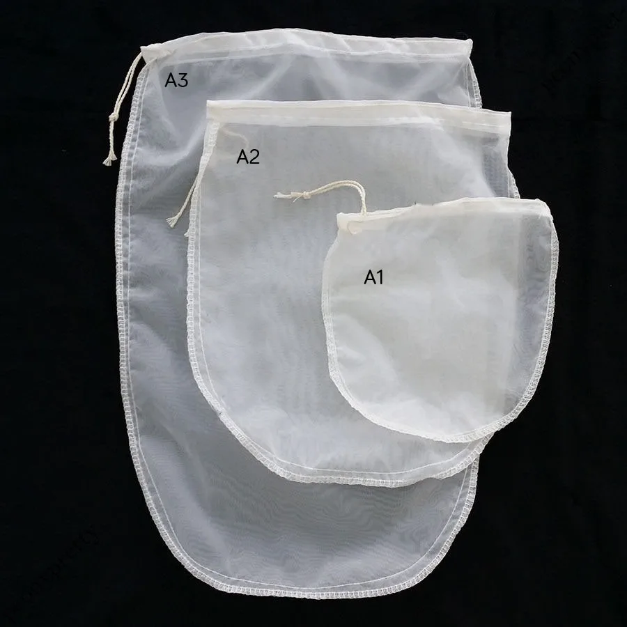 

1Pc Hot Selling Oval 3 size Reusable Milk Tea Fruit Juice Filter Fine Nylon Mesh Strain Coffee Filter bag VB461