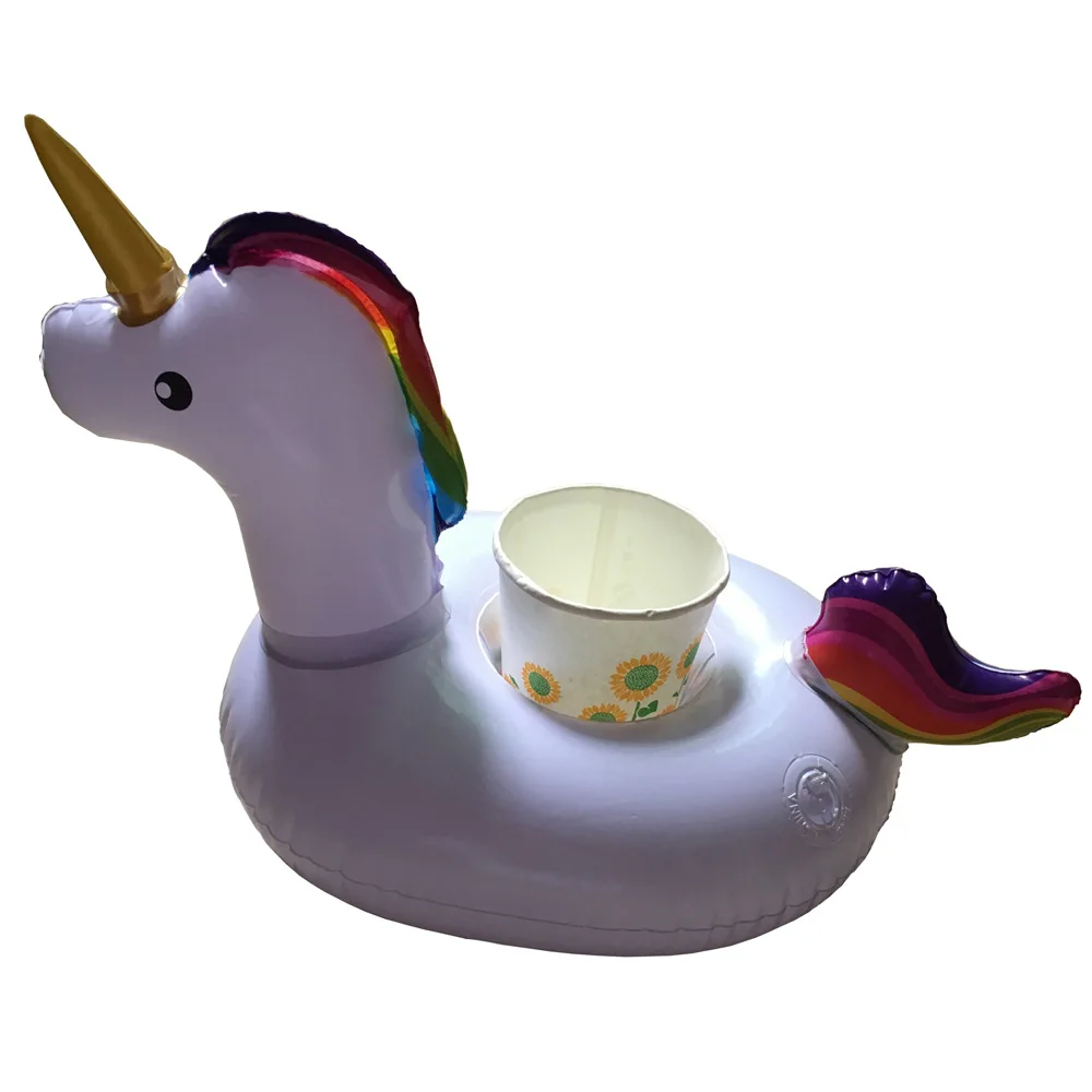 Summer Unicorn Inflatable Cup Holder Drink Floating Party Beverage