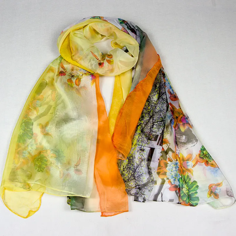 Rayon Pashmina Synthetic Silk Women Scarf Extra Large Flower Shawl 2017