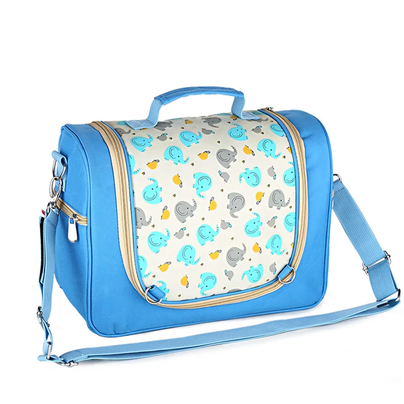 Стиль, элегантная Детская сумка для подгузников, модная коляска, сумка-мессенджер, сумка для мамы, Короткие подгузники, сумки - Цвет: Синий
