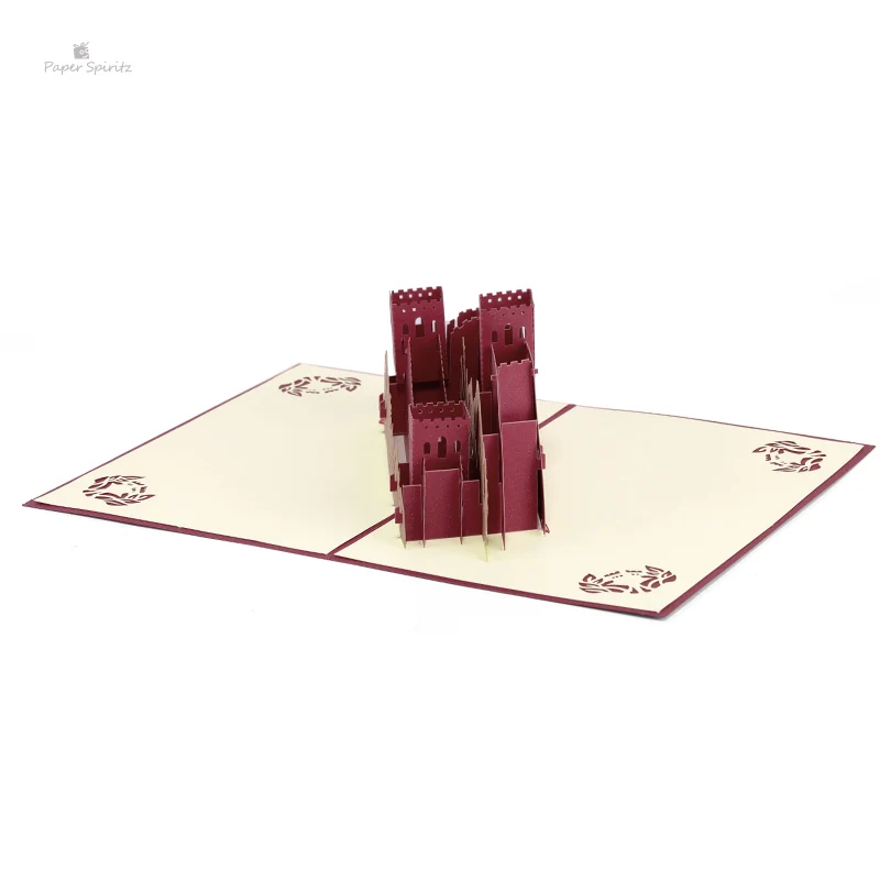  PAPER SPIRITZ Great Wall Cards 3D laser Cut Kraft Paper Pop Up Card With Envelope Invitations Greet - 32895572414