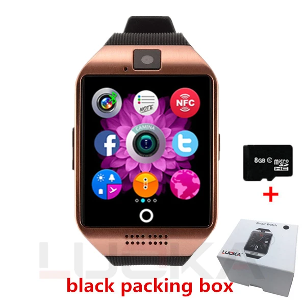 Умные часы Q18, умные часы с поддержкой sim-карты TF, телефонного звонка, с камерой сообщения, Bluetooth, подключение для телефона Android IOS - Цвет: Q18 Gold with 8G