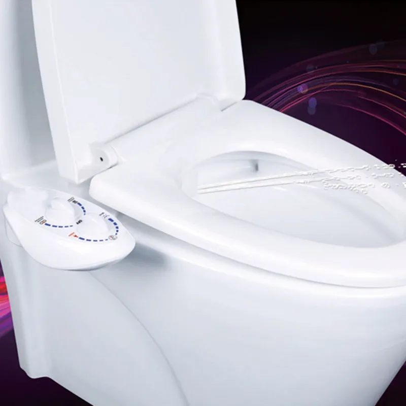 

Hygiene Bidet Toilet Seat Attachment Hot and cold water ABS Toilet Seat Bidet Unisex Easy to Install No electricity