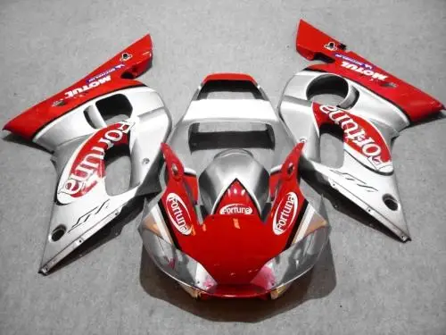 

Motorcycle Fairing kit for YAMAHA YZFR6 98 99 00 01 02 YZF R6 1998 2000 2002 YZF600 Silver red ABS Fairings Set+7gifts YX13